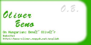 oliver beno business card